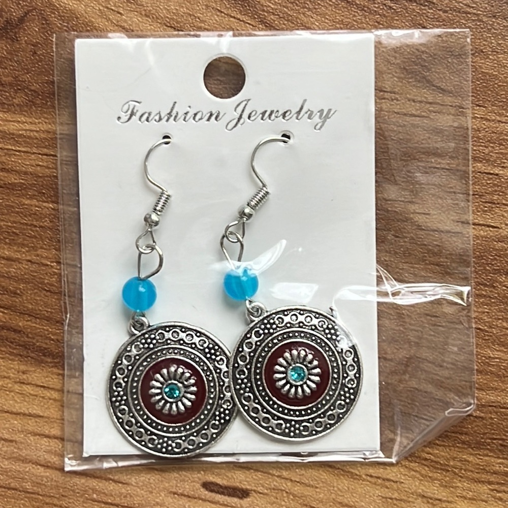 Boho Blue Flower Earrings